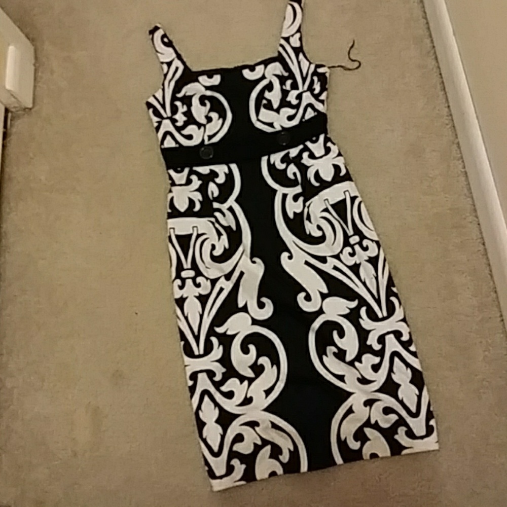 Black and White Buisness Causal Dress